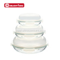 Glass Round Plate with Airtight Cover for Baking